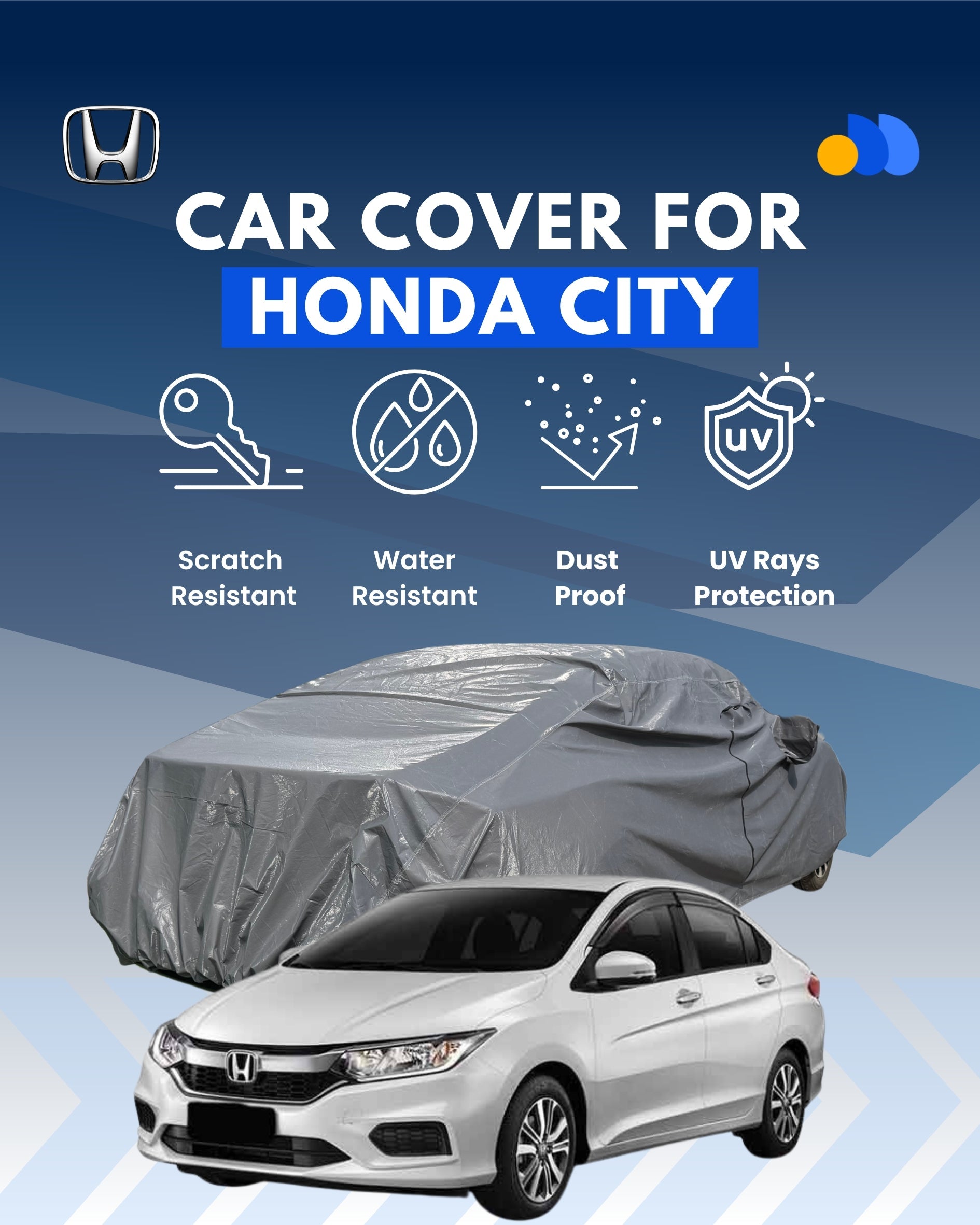 Honda City Car Cover – Waterproof, Dustproof & UV-Protected (All Models)