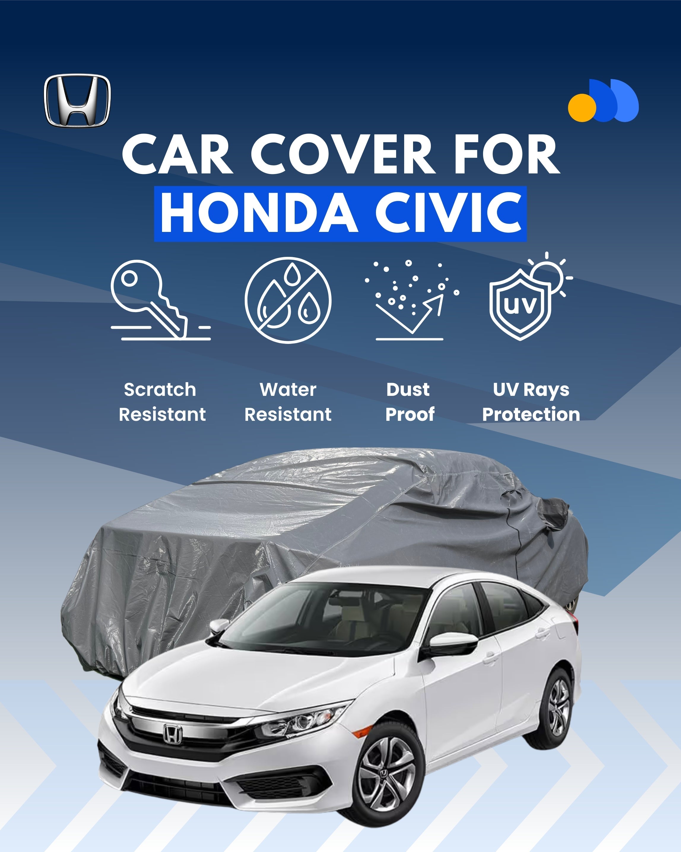 Premium Car Cover for Honda Civic (2003–2023) – Waterproof, UV & Dust Protection