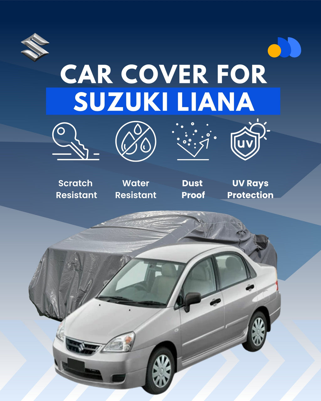 Suzuki Liana Car Cover – Waterproof, UV Resistant, Custom Fit (All Models)